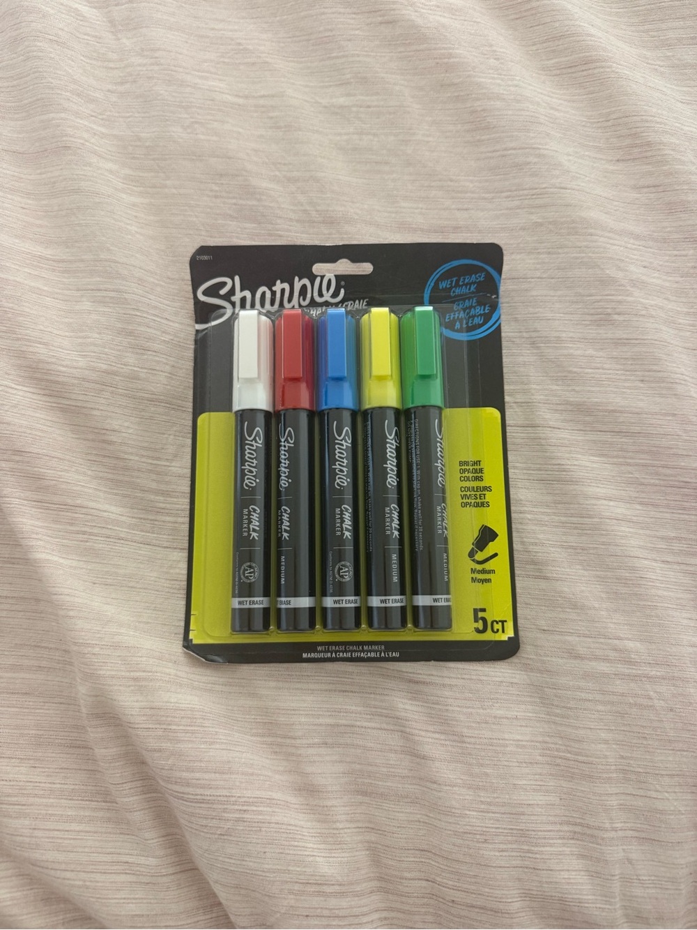 Sharpie Wet Erase Chalk Markers 5-Pack - White, Red, Blue, Yellow, Green